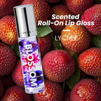 Blossom Roll on Lip Gloss, Scented Clear High Shine Moisturizing Lip Oil, Non Sticky, Infused with Real Flowers, Made in USA, 0.2oz, Lychee