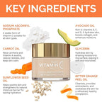 Noche Y Dia Vitamin C Face Cream - Hydrating, Lightweight, Non-Greasy Moisturizer for All Skin Types - Anti-Aging Formula for Fine Lines, Wrinkles & Even Skin Tone - 60mL (2.04 fl oz)