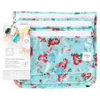 Bumkins Disney Ariel Travel Bag, Toiletry, TSA Approved Pouch, Zip Bag, Quart Size Airline Compliant, Clear-Sided, Baby, Diaper Bag Organization, Makeup, Accessories, Packing, Set of 3 Sizes
