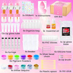 WhizToys 74 PCS Lip Gloss Making Kit, DIY Make Your Own Lip Gloss Kit Beginner,Fun Craft Set for Girls Kids Teens Women, Birthday Gift Set for Girl,Woman