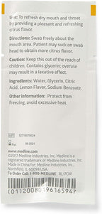 Medline lemon glycerin swabsticks, swabs