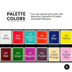 UV 12-Color Palette - Water-Activated Neon Glow Makeup for Face & Body - Fluorescent Shades for SFX, Party Makeup, Cosplay & Theatrical Performances