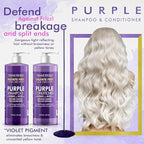 Natural Riches Purple Shampoo and Conditioner Set Sulfate Free Salon Grade for Silver Blonde Platinum Hair. Removes Yellow & Brass tones. Grey Highlighted Hair 16x2 fl oz
