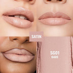Oulac Beige Lipsticks for Women, Pale Nude Matte Lip Base, Full Coverage Lip Color, Satin Matte Finish, Cream Texture, Hydrating, Infused with Hyaluronic Acid, Vegan & Clean Beauty 4g SG01 Bare