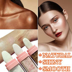 3 Pcs Polvo De Hadas,Fairy Hightlighter Stick Face Blusher Patting Polvo De Hadas Powder Highlighter Makeup,Natural Body Brightens Three-dimensional Body Glitter Stick