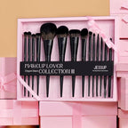 Jessup Makeup Brushes Set Jessup Make up Brushes 14Pcs Black Kabuki Foundation Eyeshadow Contour Concealer Powder Eyeliner Crease Eyebrow Blending Brush with Gift Box, T336-G