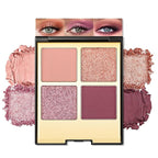 Erinde 4 Colors Eyeshadow Palette Eye Shadow Makeup, Matte Shimmer Metallic Purple Mauve Nude Neutral Eyeshadow, Long Wearing, Velvety Pigmented Blendable, Quad Eye Shadow Palette, 03