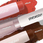 3Pcs Multi-Use Face Makeup Sticks Sets, Blendable Cream Blush Stick For Cheeks Lips, Highlighter Contour Shading Sticks Moisturizer Make Up Sets For Women (02)