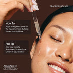 Advanced Clinicals Tea Tree Oil For Skin Facial Serum | Tea Tree Serum For Face With Vitamin E + Botanicals To Help Improve Appearance Of Large Pores & Skintone For Smoother Looking Skin, 1.8 Fl Oz