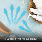 pana Brand Cosmetic Make Up Disposable Plastic 2.5Inch Spatulas Skin Care Facial Cream Mask Spatula (100 Pieces in a Container) (BLUE)