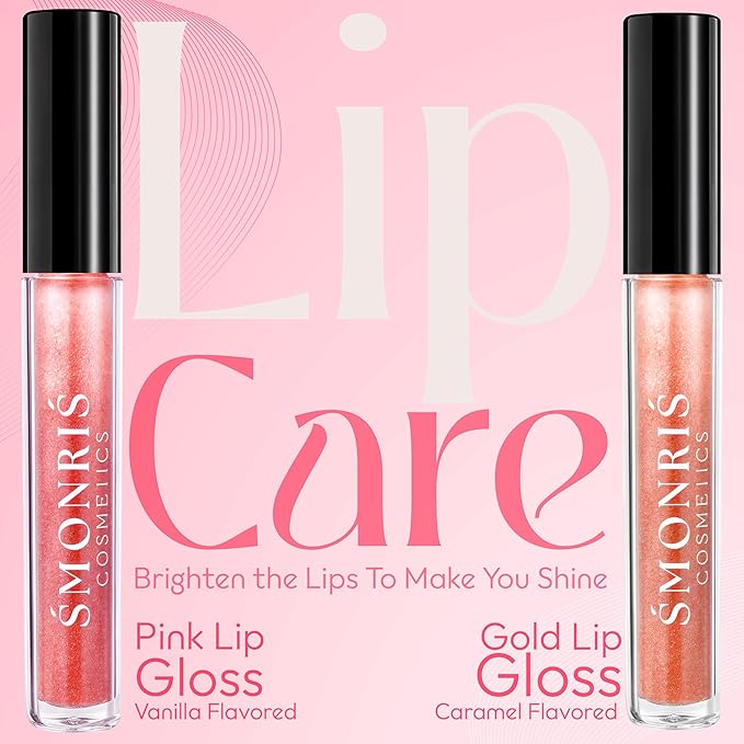 SMONRIS Moisturizing Shiny Lip glosses to Heal Dry Lips for Long Lasting Hydration – High Shine Cruelty Free Non-Sticky Lip Plumper with Vitamin E, Coconut Oil, Hyaluronic acid and Glitter Finish