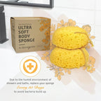 Spongentle Deep Cleansing Body Loofah Sponge, Natural Colors, for Bath and Shower, Multiple Textures for Gentle and Deep Exfoliation, Generous and Rich Lather, (Pack of 2)