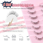 Eyelashes Natural False Lashes 14mm Eye Lashes with Thin Band 3D Volume Fake Eyelashes C Curl Wispy Lashes Natural Look 7 Pair