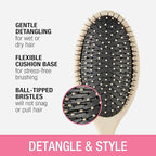 Conair Detangling hairbrush 3PK - wet or dry hair - ideal for curly or straight styles - detangler hair brush - hairbrushes for women - Beige, Navy, Coral