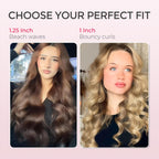 TYMO Automatic Rotating Curling Iron - TYMO CURLPRO Beach Waves Curling Wand, Portable Hair Curler, 500 Million Ionic, Dual Voltage & Lightweight for Travel, Ceramic Coating, 1 1/4 Inch, Pink