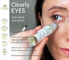 EYES, Natural Anti Aging Eye Serum | Hydrating and Firming Instant Treatment for Tired Puffy Eyes, Dark Circles, Swollen Eyelid, Eye Bags with Cucumber and Avocado | Made in USA