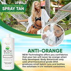 Professional Sunless Tanning Spray Tan Solution, Organic Essential Oils, Airbrush Formula, 33.8 Fl Oz. (Level 2 (10% DHA))