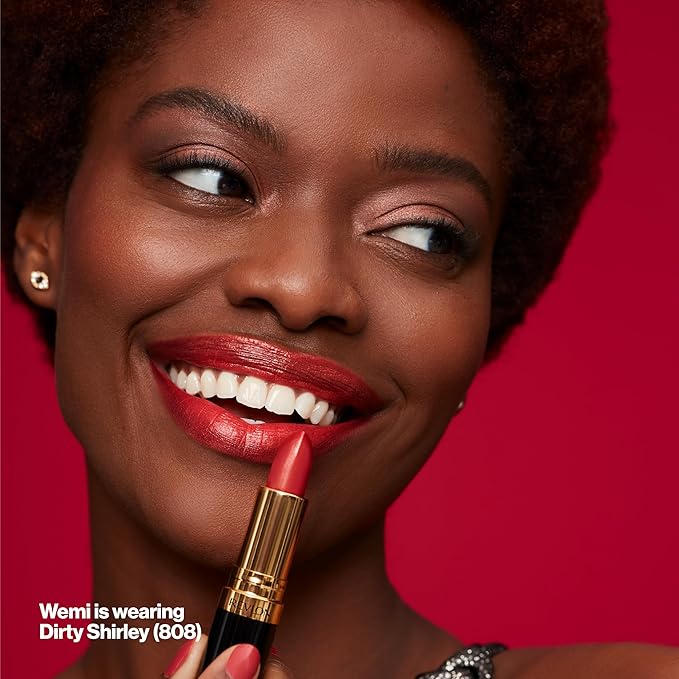 Revlon Super Lustrous Lipstick, Creamy Formula For Soft, Fuller-Looking Lips, Moisturized Feel, 808 Dirty Shirley, 0.15 oz
