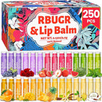 250 Pcs Lip Balm Bulk,12 Fruit Flavored Natural Bulk Lip Balm, Lip Balms Pack with Vitamin E, Lip Balm Gift Set Women Stocking Stuffers Party Favors, Moisturizing&Soothing(4.2g/0.15oz)