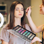 2PCS 9.25"x6.6" Large Empty Magnetic Makeup Palettes, Not Included Metal Sticker/Pans, XL Eyeshadow Pan Dispensing Storage Boxes, Compact & Portable Blush Lipstick Powder Palettes for DIY Cosmetics