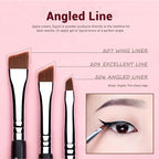 Jessup Eyeliner Brush Set, Professional Eye Liner Makeup Brushes 11pcs, Angled Flat Definer Ultra Fine Bent Pencil Point Eyeliner Brushes for Precision Liner, T324