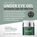Under Eye Gel - Premium Anti Aging Eye Cream for Dark Circles & Puffiness, Treatment On, Eye Bags Gone, Brightness Glows, 1.7 oz.