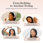 Kitsch Satin Heatless Hair Curler Set - Heatless Curls Overnight, Hair Rollers for Soft Curls & Frizz-Free Styling, No Heat Curlers To Sleep in, Curling Rod Headband with 2 Scrunchies - Marble