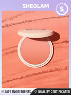 SHEGLAM Divine Flush Matte Blush Powder - Highly Pigmented, Non-Fading, Long Lasting, Lightweight, Natural Face Makeup - Tangerine