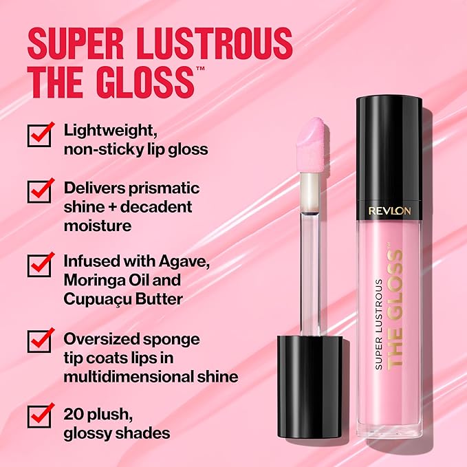 Revlon Super Lustrous Lip Gloss, Non-Sticky, Hydrating, High Shine Finish, 247 Desert Spice, 0.13 oz