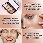 Cream Concealer Contour Makeup Palette Cream Foundation Palette for Dark Circles Professional Concealer Full Coverage Face Highlighter Contour Makeup Palette with Brush - 02 Concealer