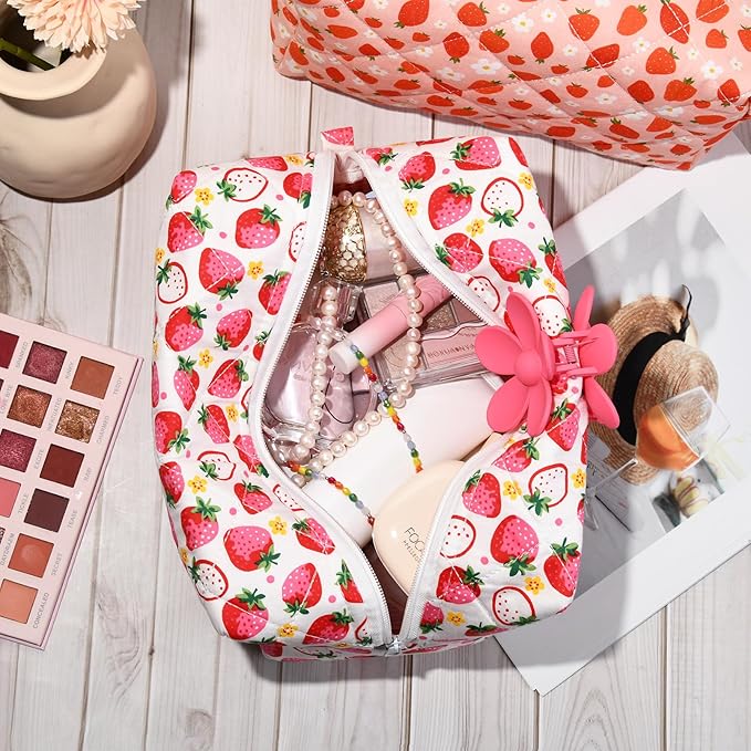 Soidram pink makeup bag quilted