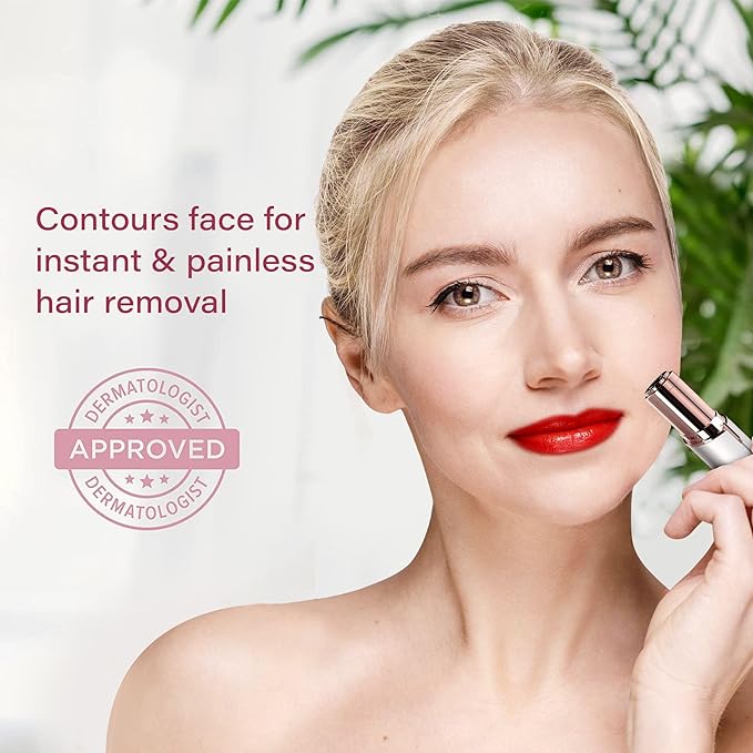 Flawless Facial Hair Removal for Women - Electric Razor Device, Small Dermaplaning Remover Tools Finishing Epilator Trimmer Face Dermaplane Shavers Beauty Gadgets Accessories by VISOFO (Coral)