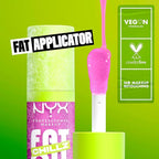 NYX PROFESSIONAL MAKEUP Fat Oil Chillz, Moisturizing, Shiny and Vegan Tinted Lip Gloss - Strawberry Slush (Sheer Pinkish Purple)