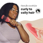Tangle Teezer Ultimate Detangler Curly Hair Brush, Dry & Wet Hairbrush, Reduces Frizz & Breakage, for 3C to 4C Curly Hair Types, Coral Pink