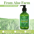 Aloe Vera Gel, 100% Aloe Vera Organic from Freshly Cut Aloe Leaves, Skin Care for Deeply & Rapidly Soothing, Firming, After Shave, Sunburn Relieve, etc