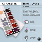 FX Alcohol-Activated Palette, Activator, and Remover Kit, Professional SFX Makeup Set Multicolor