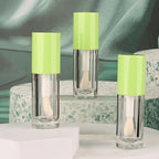 COSIDEA 14pcs Empty 6ml big doe foot wand Chunky lip gloss tubes for DIY lipgloss,Pink round lipgloss containers tubes with thick wand (Green)