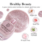 AZUREBEAUTY Cat Eye Nail Polish Quick Dry Nude Glitter Nail Polish Natural Shine Nail Lacquer Salon-Quality for Women Girl Gift Set 1Pcs 0.34 fl oz