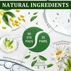 Under Eye Patches, Eye Masks, 30 Pairs Collagen Patches for Nourish Firming Repair for Fine Lines, Wrinkles, Dark Circles Bags Eye Treatment, Improve Lines Puffiness for men women (Green Tea)