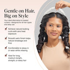 Kitsch Satin Heatless Hair Curler Set - Heatless Curls Overnight, Hair Rollers for Soft Curls & Frizz-Free Styling, No Heat Curlers To Sleep in, Curling Rod Headband with 2 Scrunchies - Ivory