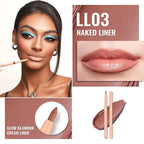Oulac Waterproof Lipliner Pencil Set - Smooth and Creamy, Retractable Lip Makeup for Precision Application, Vegan & Cruelty-Free, 03 Teddy+06 Body Talk+LL03 Naked Liner