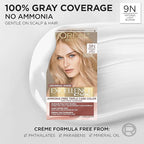 L’Oreal Paris Excellence Universal Nudes Permanent Hair Color, Ammonia Free Hair Dye for Gray Hair Coverage, 9N Natural Light Blonde, 1 Hair Dye Kit