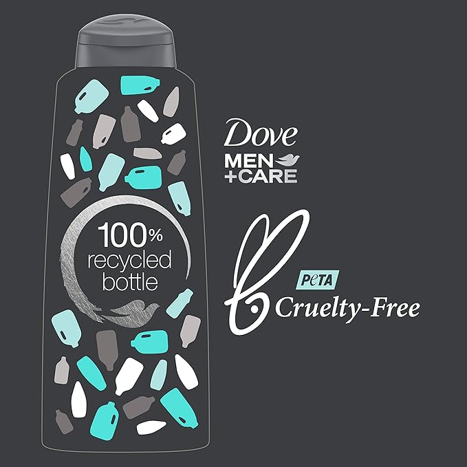 DOVE MEN + CARE 2 in 1 Shampoo Conditioner Eucalyptus + Birch 3 Count For Healthy-Looking Hair Naturally Derived Plant Based Cleansers 20.4 oz
