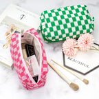 Pazimiik checkered makeup bag for