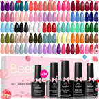 beetles Gel Polish Set Fall Gel Nail Polish Kit 36 Pcs 32 Colors with Base Top Coat Burgundy Red Blue Purple Hot Pink Green Black White Uv LED Lamp Nails Gifts for Women Fingertip Palette