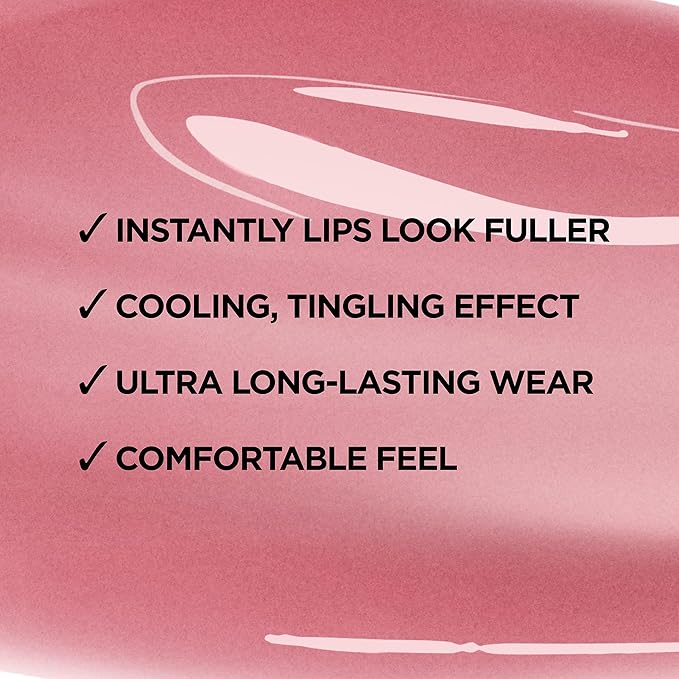 L'Oreal Paris Infallible Pro Gloss Plump Lip Gloss with Hyaluronic Acid, Long Lasting Plumping Shine, Lips Look Instantly Fuller and More Plump, Flush, 0.21 fl. oz.
