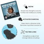 Otter co. Biotin Detox Shampoo Bar – Charcoal & Tea Tree Oil, Rosemary, Turmeric, Green Tea, Zinc – Vegan, Sulfate Free & Non Toxic – Women and Mens Shampoo, All Hair Types, Made in USA