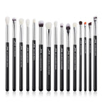 Jessup Eye Makeup Brushes Set Professional 15pcs with Eyeshadow Blending Concealer Eyebrow Eyliner Brush (Pearl Black/Silver)