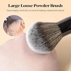 MAANGE 7pcs Makeup Brush Set Double Sided Kabuki Makeup Brushes Contour Brush for Foundation Liquid Powder Concealer Cream Cosmetics Bronzer Blending Blush Buffing Makeup Tools (Black)