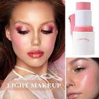 Cream Blush Stick with Brush and Makeup Sponge,Waterproof Multi Cream Makeup Stick,Lightweight,Long-lasting,2 in 1 Multi Blush for Cheeks & Lip Tint & Eyeshadow J